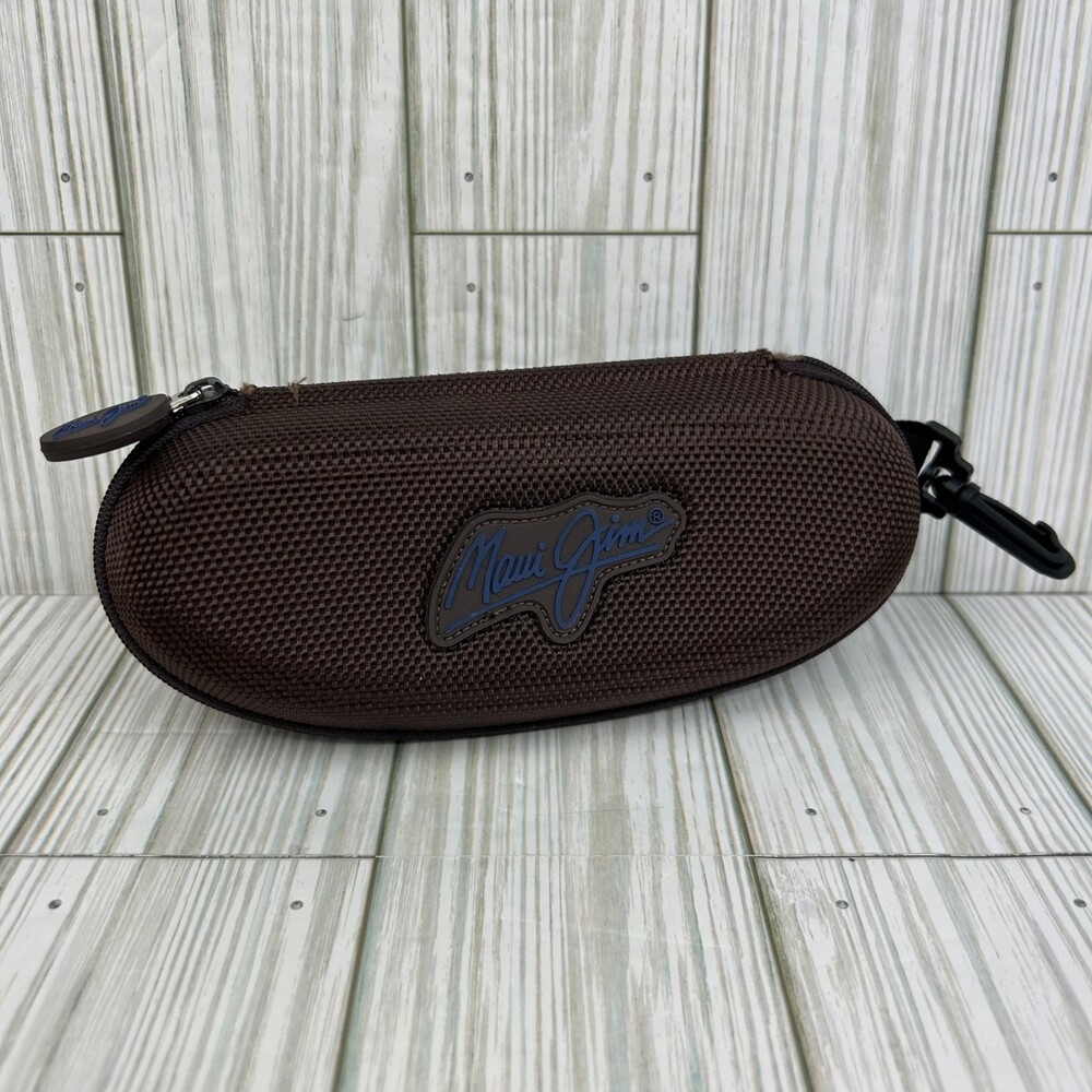 Maui Jim Sunglasses Zippered Hard Brown Sport Clip Canvas Carrier - Case Only